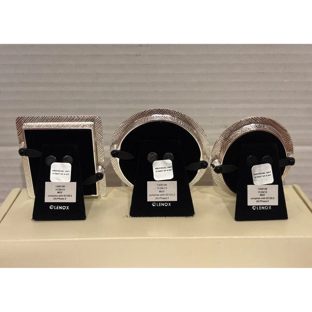 Lenox Pearl Wishes Frames Set of 3 Silver Plated Mini Picture Frames 842104